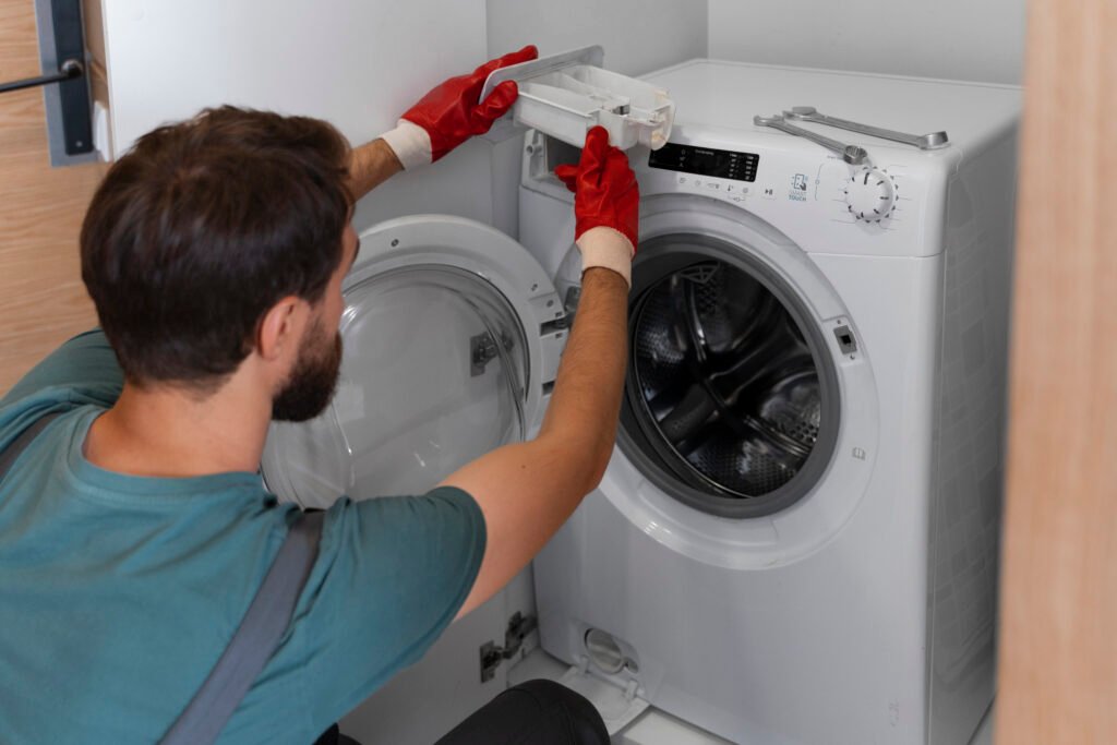 high angle man working as plumber high angle man working as plumber